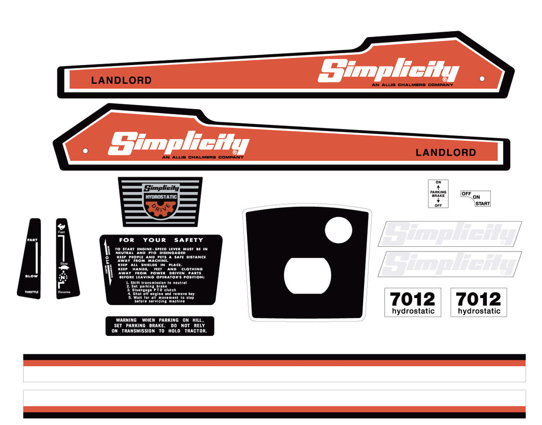 Simplicity 7012 Hydrostatic Landlord Kit