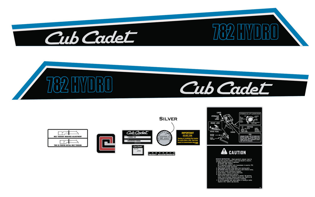 Cub Cadet 782 Hydro Decal kit