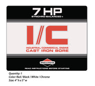Briggs and Stratton 7HP engine decal
