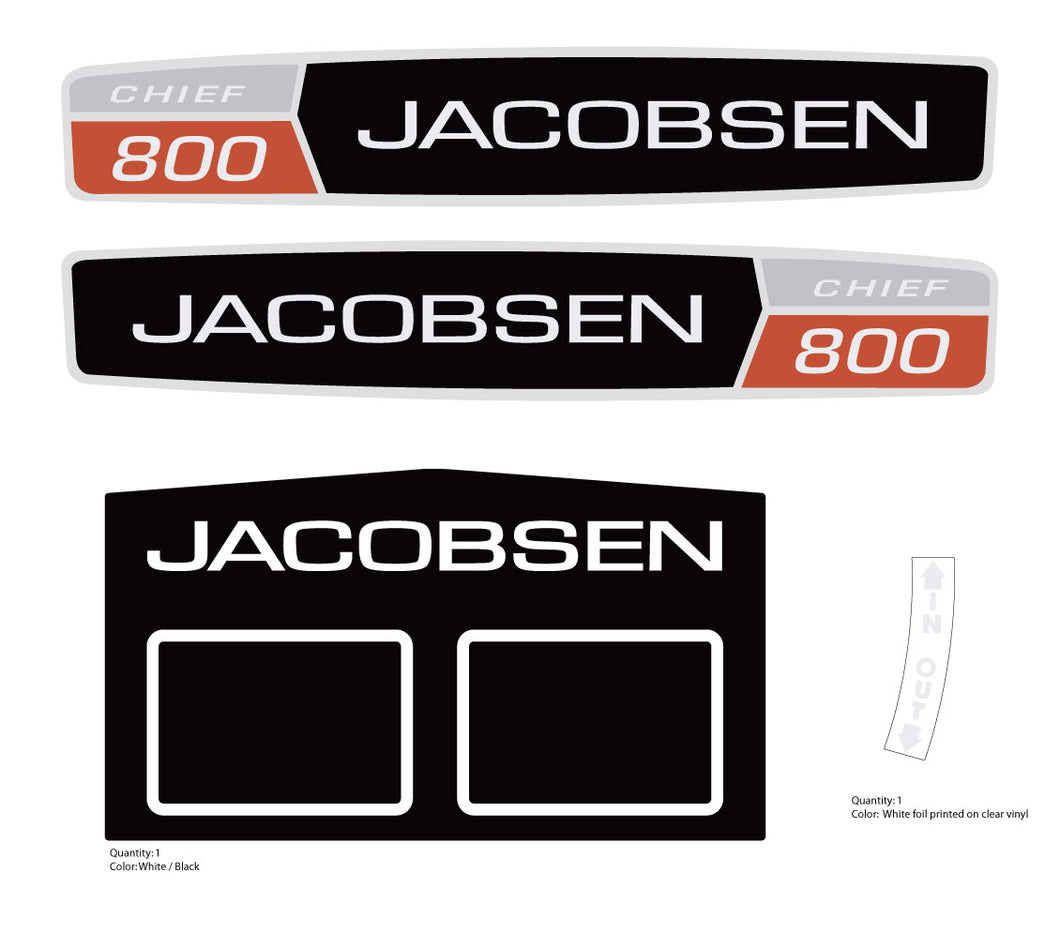 Jacobsen chief 800 Headlight Option Decal set