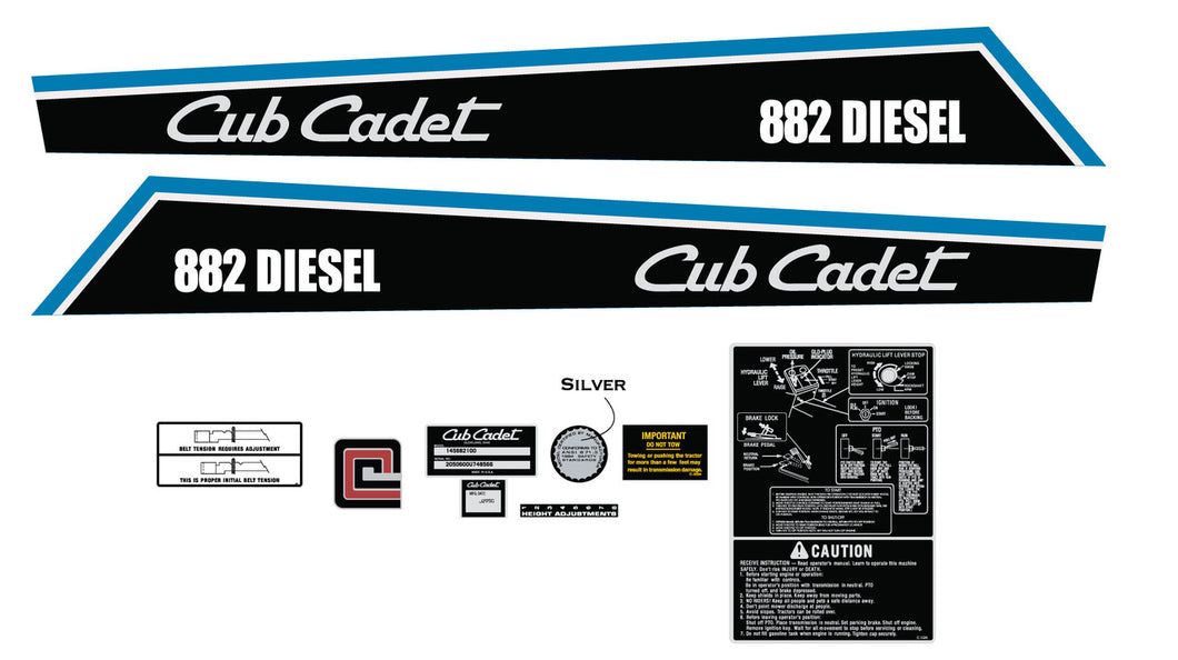 Cub Cadet 882 Diesel Decal Kit