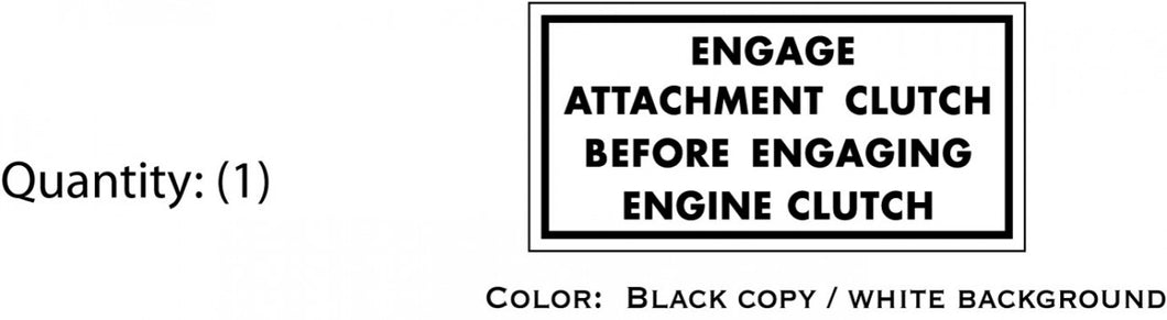 Ariens Engage Clutch Decal