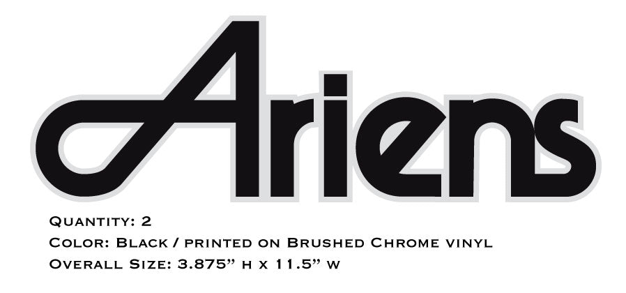 Ariens Hood Logo Brushed Chrome Decals