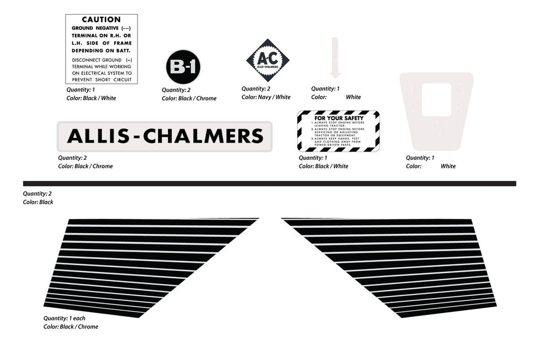 Allis Chalmers B-1 Decal kit