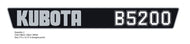 Kubota B5200 Hood Decals
