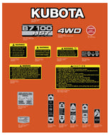 Kubota B7-100 Tractor decals