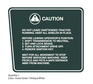 Bolens HT23 Caution Decal