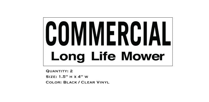 Commercial Long Life Mower Decal