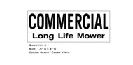 Commercial Long Life Mower Decal