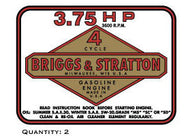 Sensation 3.75 HP Engine Decals