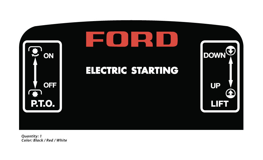 Ford Tractor LT75 Upper dash Electric Shifting Decal