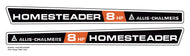 Allis Chalmers 1974-75 Homesteader 8HP hood decals