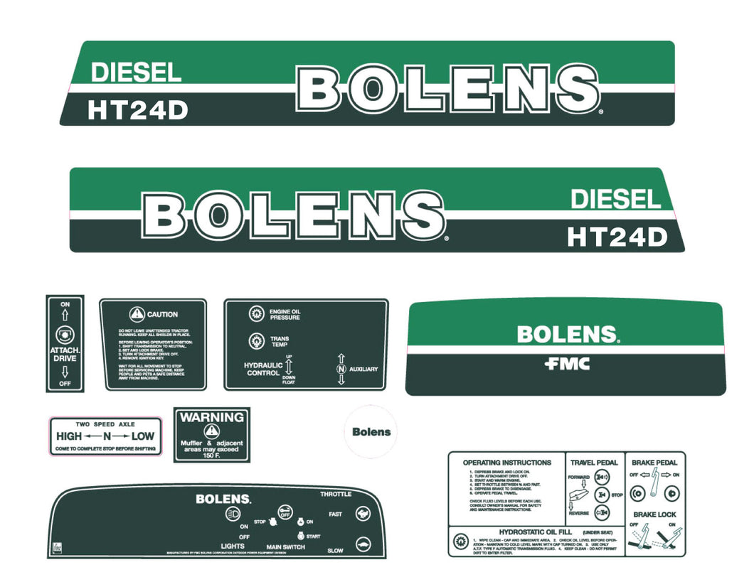 Bolens HT24D Decal Kit