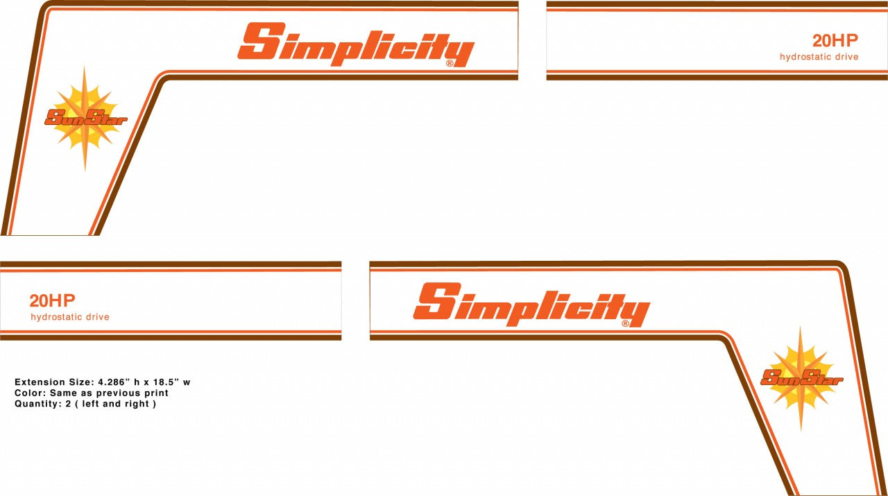 Simplicity Sunstar Beige Hood Decal – Vintage Reproductions