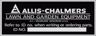 Allis Chalmers Manufacture label