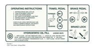 Bolens HT23 Operating Instructions Decal