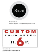 SEARS 1965 Custom 6 Hood Decals