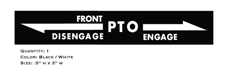 Simplicity Disengage / Engage PTO Decal