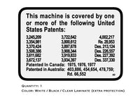 Cub Cadet 582 / 682 / 782 / 982 Patent Decal