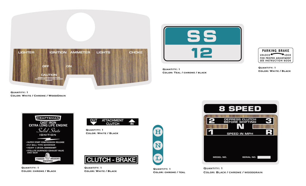 SEARS SS12 Decal kit