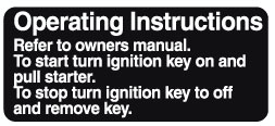 Ariens Operating Instructions Decal