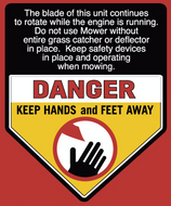 Murray 20 Lawn Mower Danger Decal