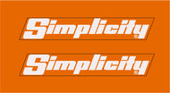 Simplicity white hood emblem decals