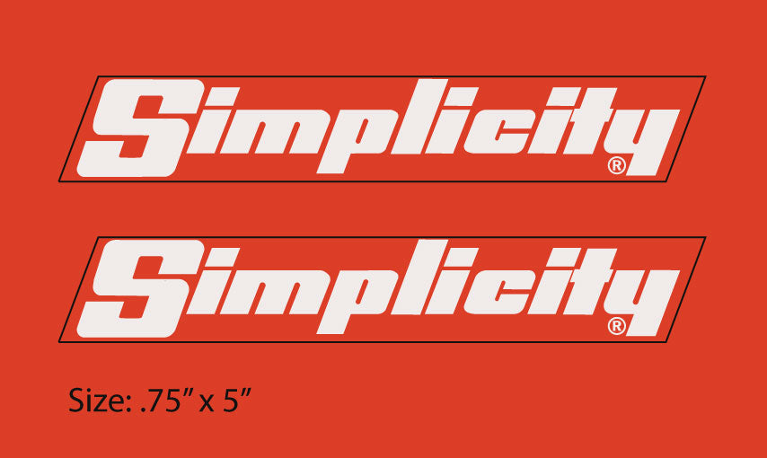 Simplicity White 5” Hood Emblem Decals – Vintage Reproductions