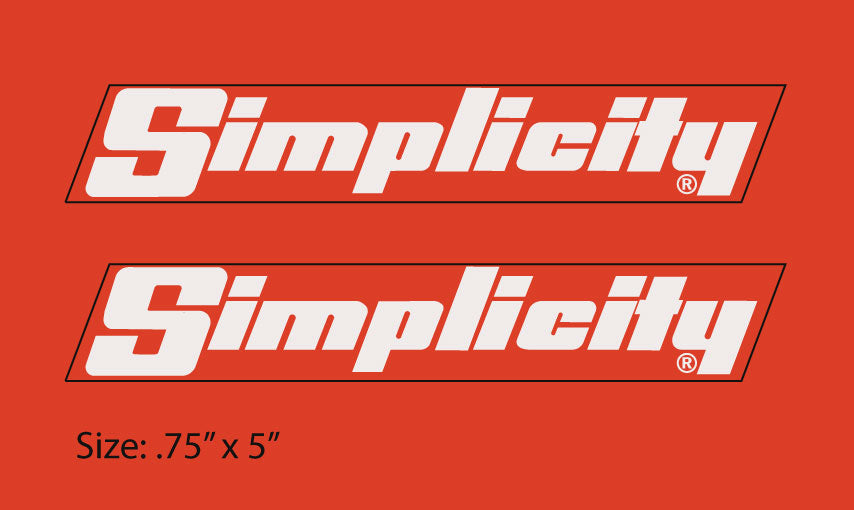 Simplicity White 5” Hood Emblem Decals