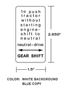 Simplicity 3414H Gear Shift Indicator Decal