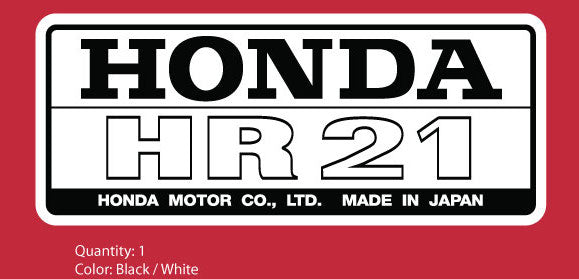 HONDA HR21 Lawn Mower Decal