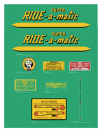 Bolens 1957 Super Ride a Matic decals