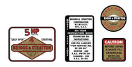 Briggs and Stratton 5hp decal set