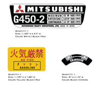 Mitsubishi G450-2 RPM Decals