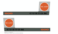 SEARS Custom 1966 Lawn Tractor 600 Hood Decals