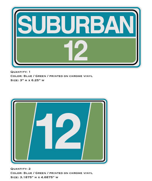 SEARS Suburban 12 Hood and Grill Decals