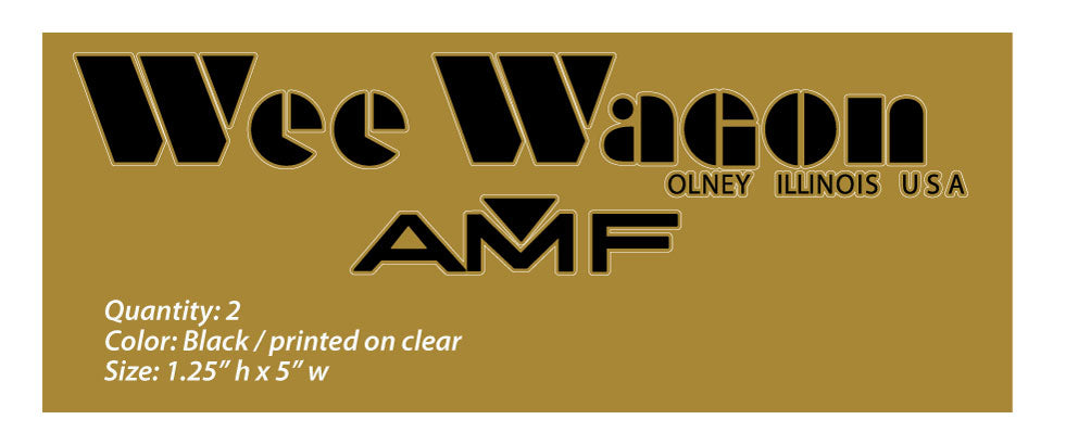 AMF Wee Wagon decals
