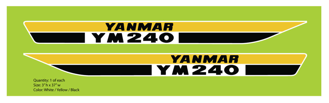Yanmar YM240 Hood Decals
