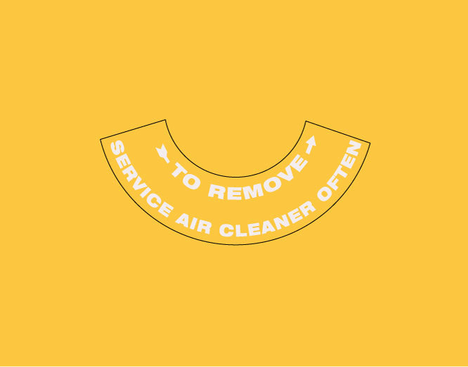 Air filter remove decal