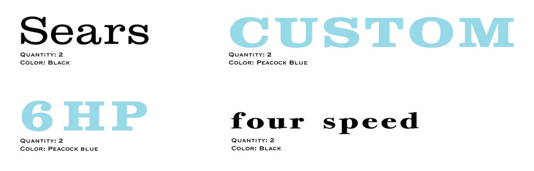 SEARS 1966 Custom 6 Decals (Blue)