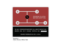 SEARS 1968 10XL Shift Pattern Decal