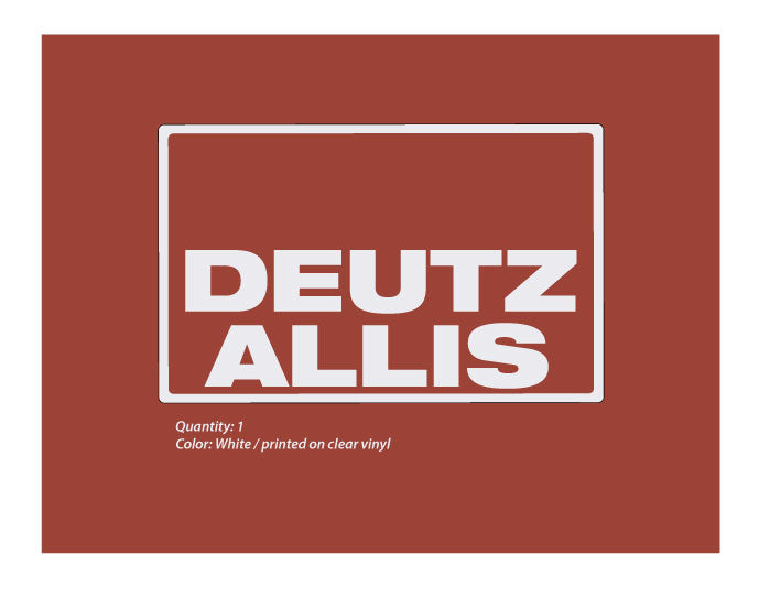 Deutz-Allis Rear Deck Decal