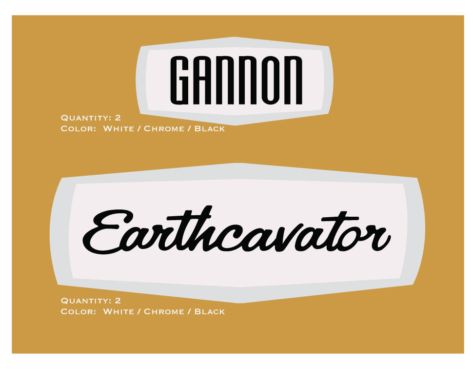 Gannon Earthcavator 72” Cutting Width Decals