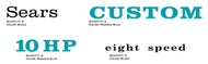 SEARS Custom 10hp Decals (Blue)