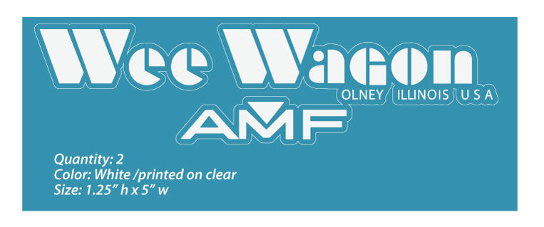 AMF Wee Wagon (white) Decals