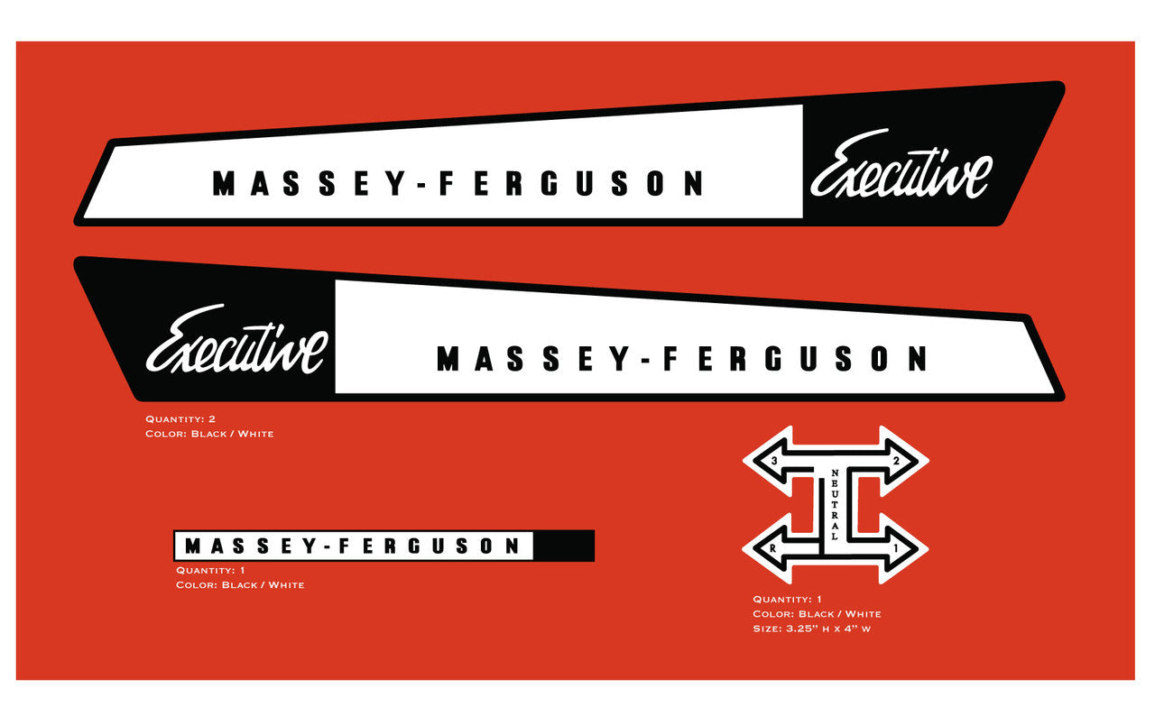 Massey Ferguson Executive Lawn Tractor Decals – Vintage Reproductions