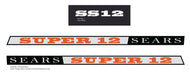 SEARS 1968 Super 12 Hood Decal kit
