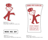 King O Lawn 1958 Power Edger Decals