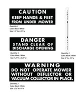 Homelite T-16H Warning Decals