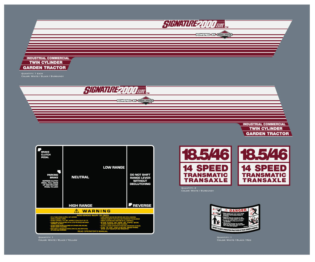 Montgomery Ward Signature 2000 Lawn Tractor Decal Kit